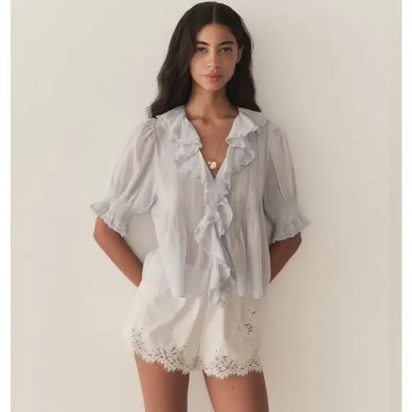 DOEN Henri Top in Alice Blue M - Picture 6 of 11